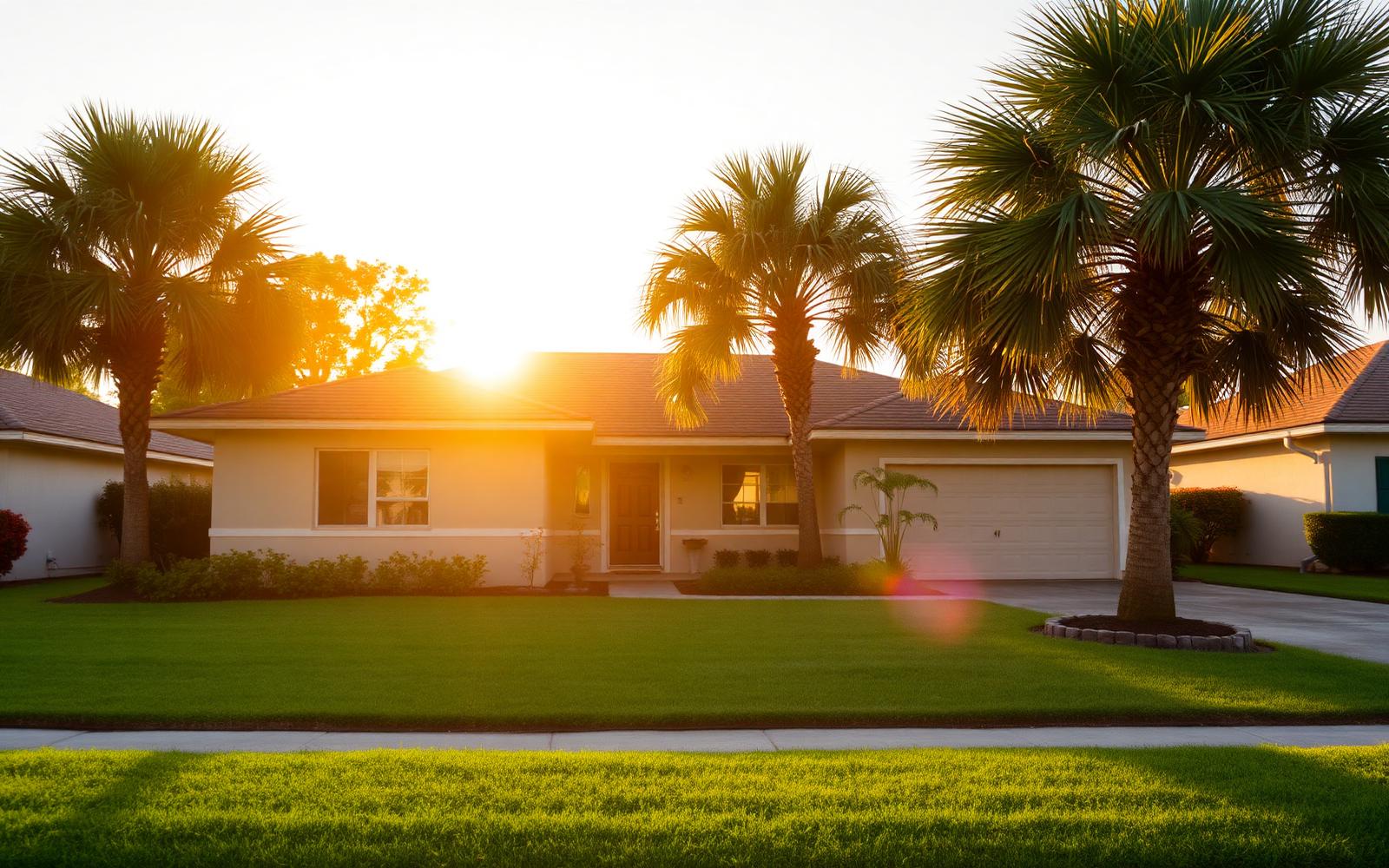 A well-maintained Northeast Florida home at golden hour